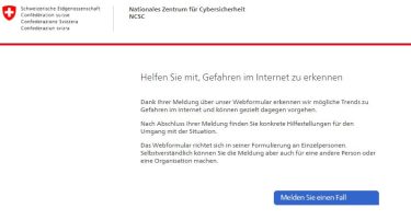 Neues Meldeformular des NCSC für Cybervorfälle