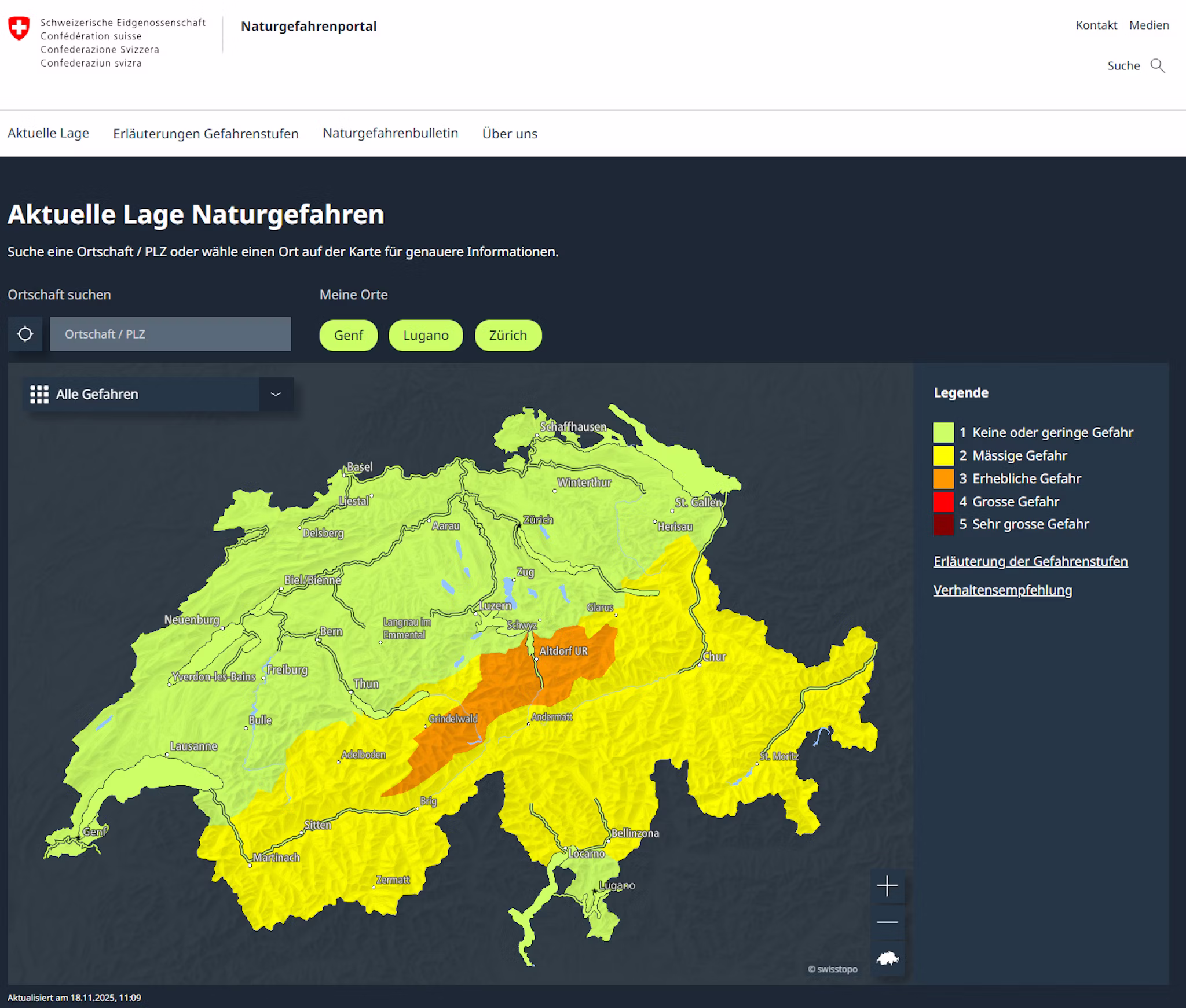 Bund aktualisiert Naturgefahrenportal